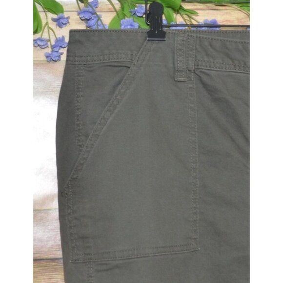 Lane Bryant Plus Size 24 Olive Army Green Straight Leg Pant Jean Pockets Stretch - Picture 3 of 8